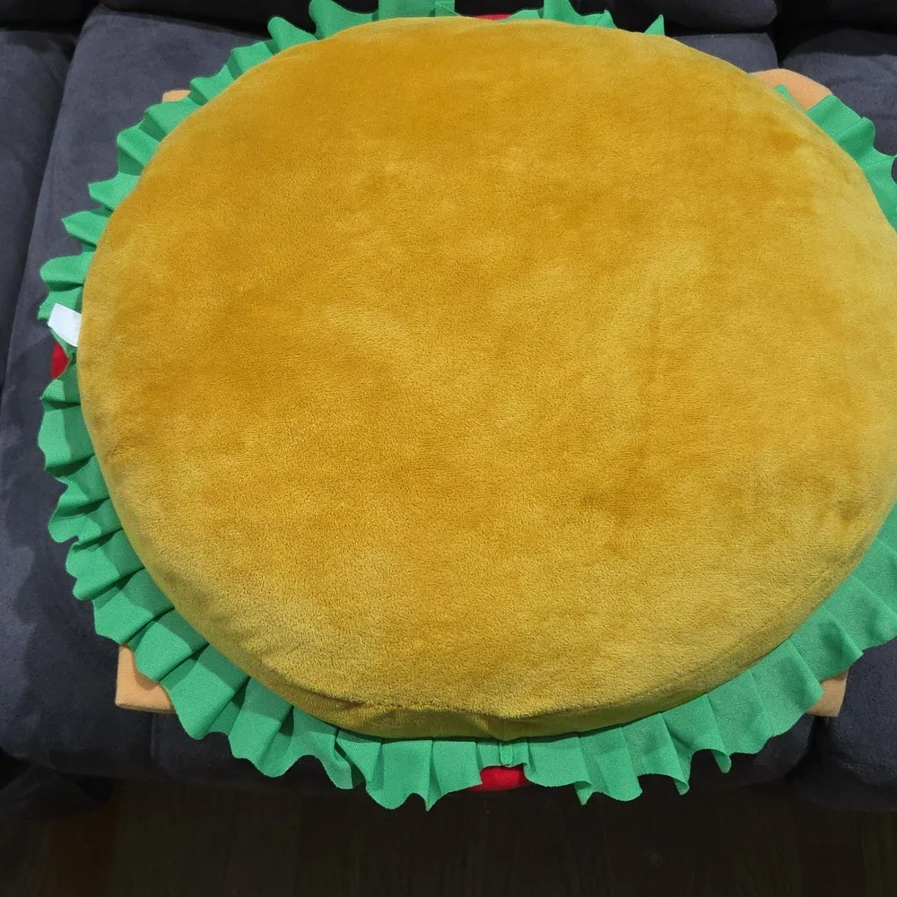 Margaritaville Cheeseburger Plush Pillow in Yellow and Green